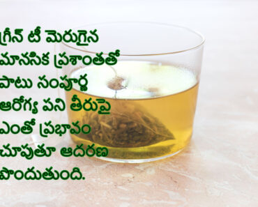 Green Tea uses and benefits For Health And Well-Being in Telugu